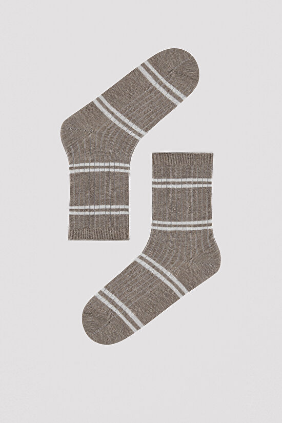 Blok Çizgili 5li Soket Çorap - 5