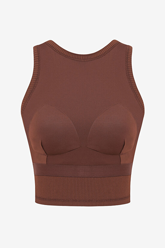 Kahverengi CUPsecret Kendinden Pedli Halter Cup Top - 9