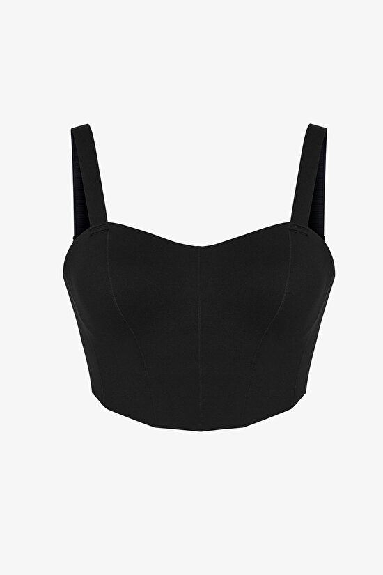 Black Stitch Detailed Blouse - 1