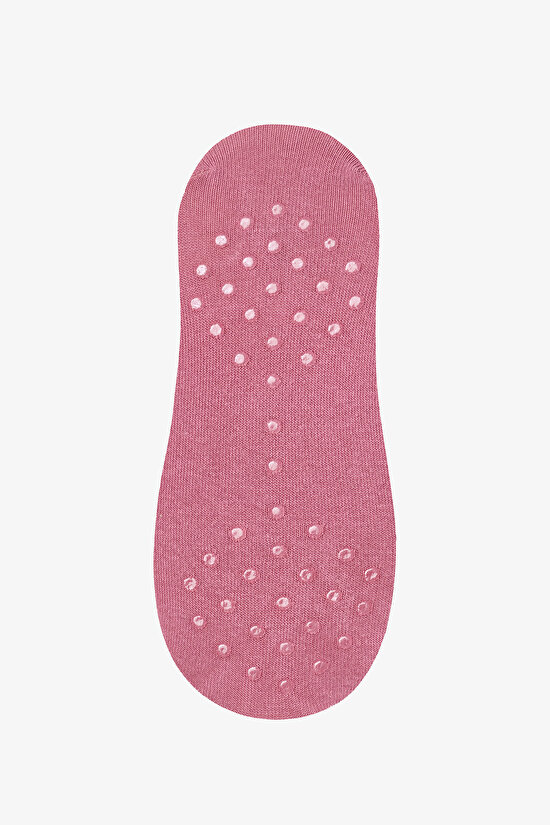 Gül Kurusu Kaydırmaz Taban Pamuklu Bileği Fırfırlı Pilates&Yoga Çorabı - 3