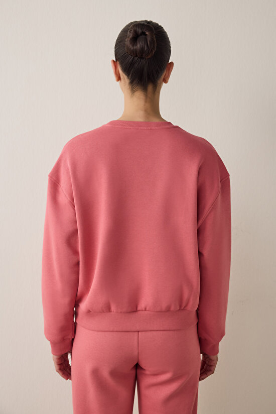 Desert Rose Oversize Crew Neck Crop Sweatshirt - 5