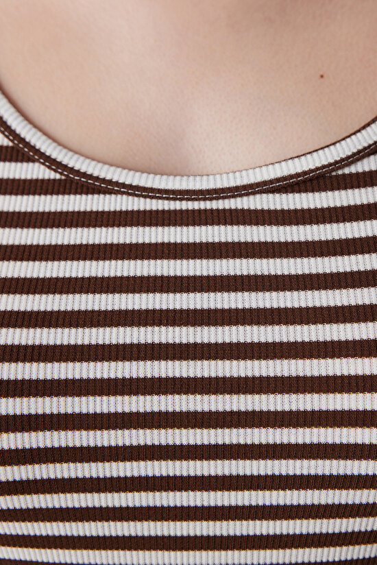 FT Rib Basic Stripe Çok Renkli Cami Atlet - 3