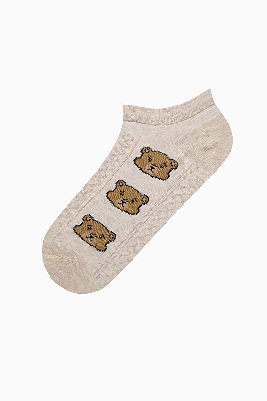 Jacquar Bear Açık Grey 3in1 Liner Socks - 3