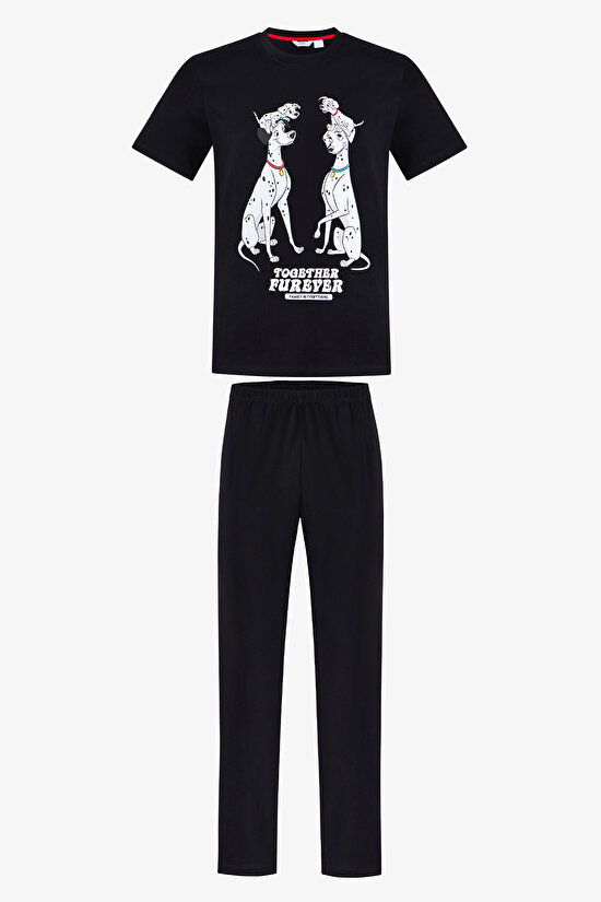 Man Black Licensed Twin Guard Pajama Set