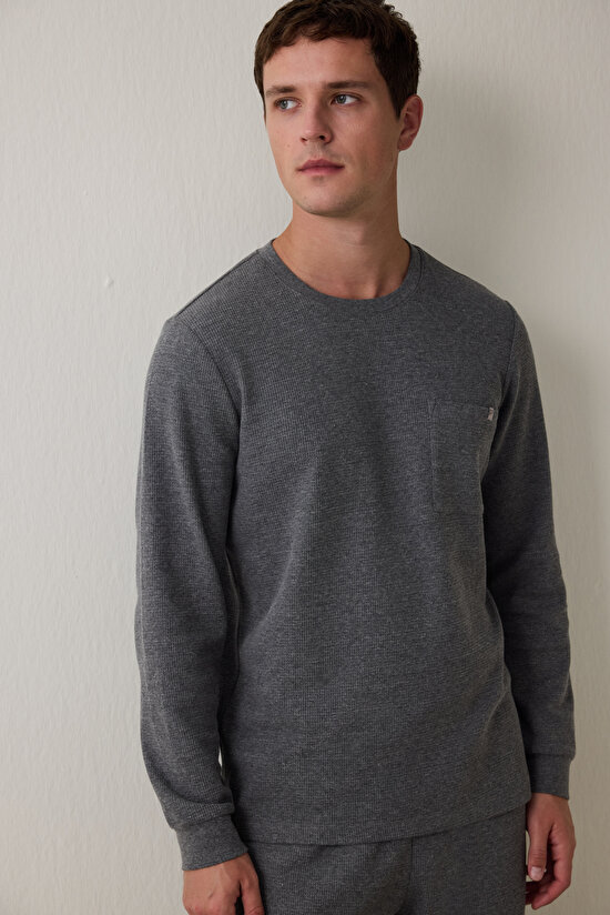 Antrasit Antra Erkek Relax Uzun Kollu Pijama Takımı - 3