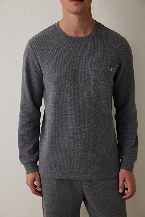 Antrasit Antra Erkek Relax Uzun Kollu Pijama Takımı - 4