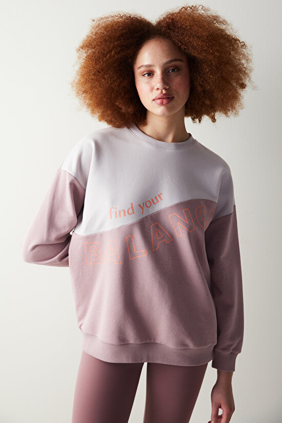 Wavy Sloganed Rose Sweatshirt - 1
