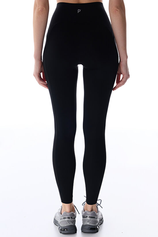 Siyah Curvy Cep Detaylı Tayt - 5