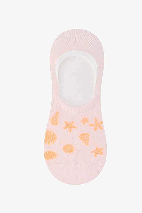 3 Çift Burun Dikişsiz Deniz Yıldızı Desenli Babet Çorap - 3