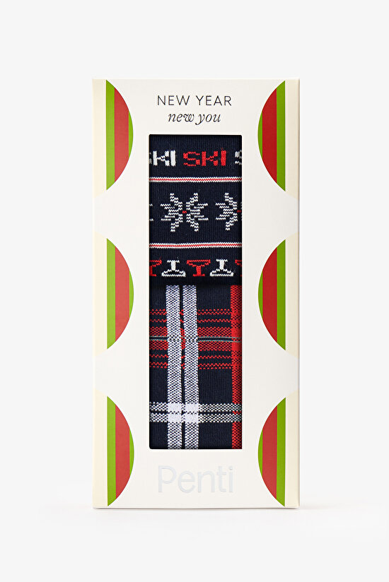 Erkek Ny Snowflake  2li Soket Çorap - 4