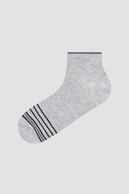 Erkek Striped Çok Renkli 5li Patik Çorap - 4