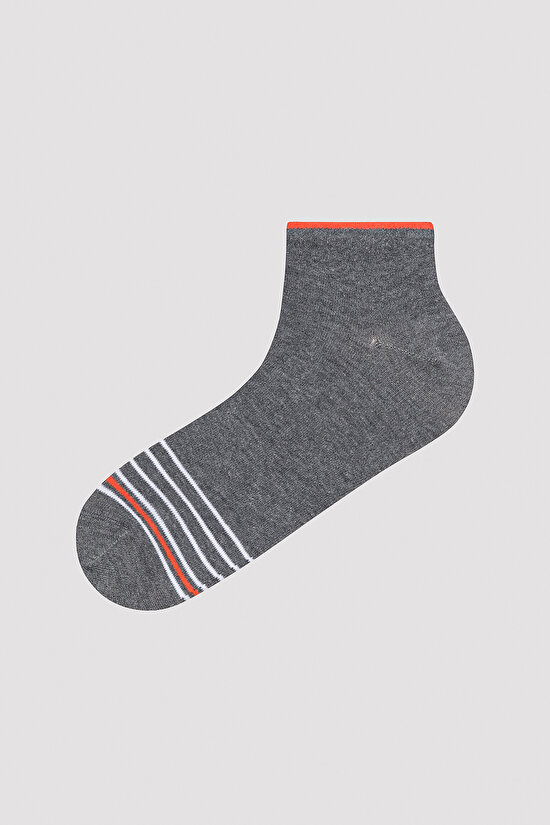 Erkek Striped Çok Renkli 5li Patik Çorap - 5