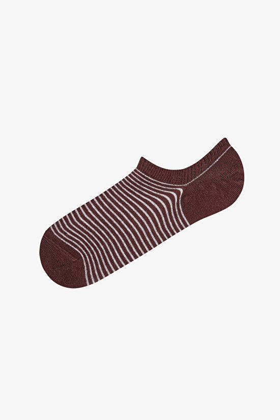 Erkek Haki Below Surface Çizgili Pamuklu 3 Çift Sneaker Çorap - 3