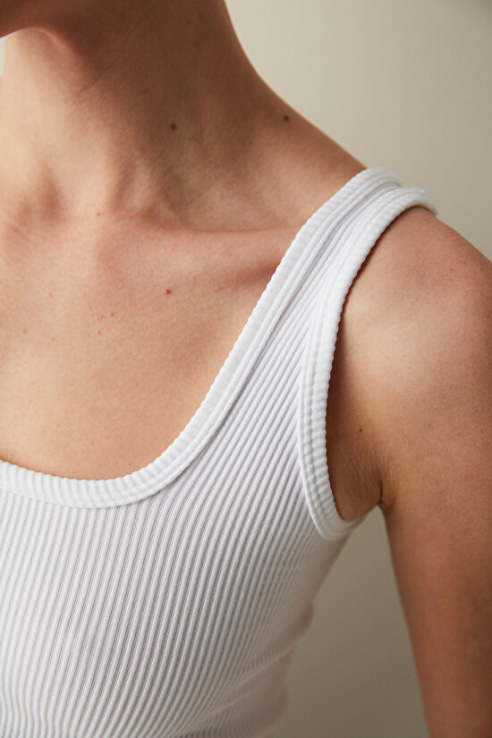 SEAMLESS SQUARE NECK CR, LXL, BYZ BEYAZ1 - 3