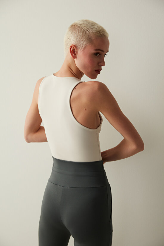 HIGH NECK BODYSUIT, L, BE5 ACIK BEJ - 4