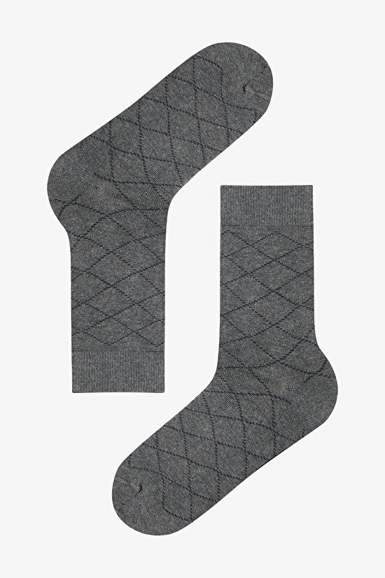 Man Detailed Black Socket Socks - 3