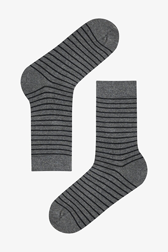 Man Detailed Black Socket Socks - 4