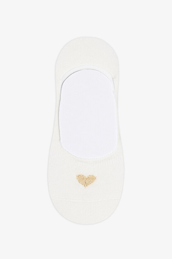 3 Çift Pamuklu Minimal Kalp Desenli Burun Dikişsiz Babet Çorap 3 Çift Pamuklu Minimal Kalp Desenli Burun Dikişsiz Babet Çorap - 4