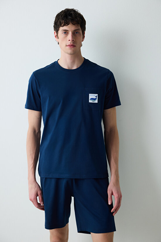Whale Navy Short PJ Set - 3