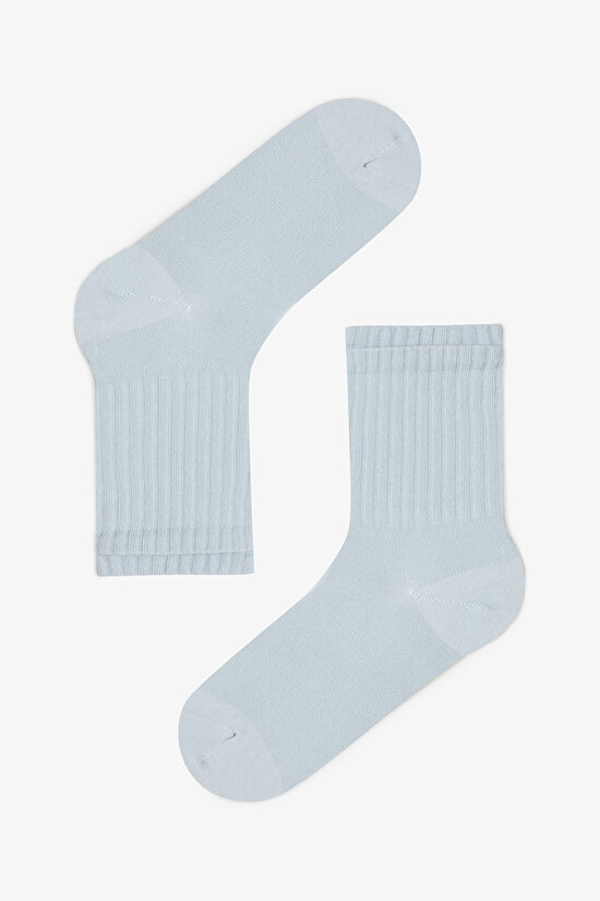 2 Çift Pamuklu Happy Dokuma Etiketli Soket Çorap - 3