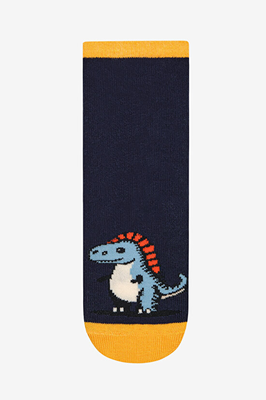 Erkek Çocuk Cute Dino 4lü Siyah Soket Çorap - 3