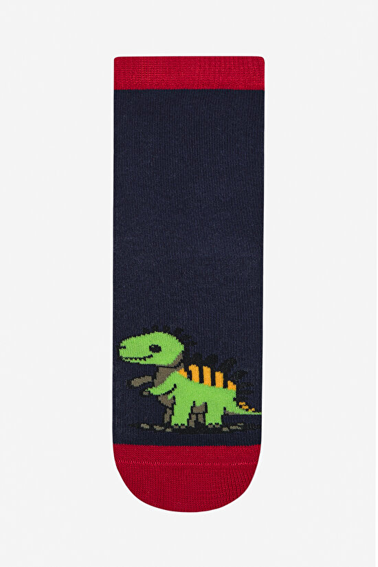 Erkek Çocuk Cute Dino 4lü Siyah Soket Çorap - 4