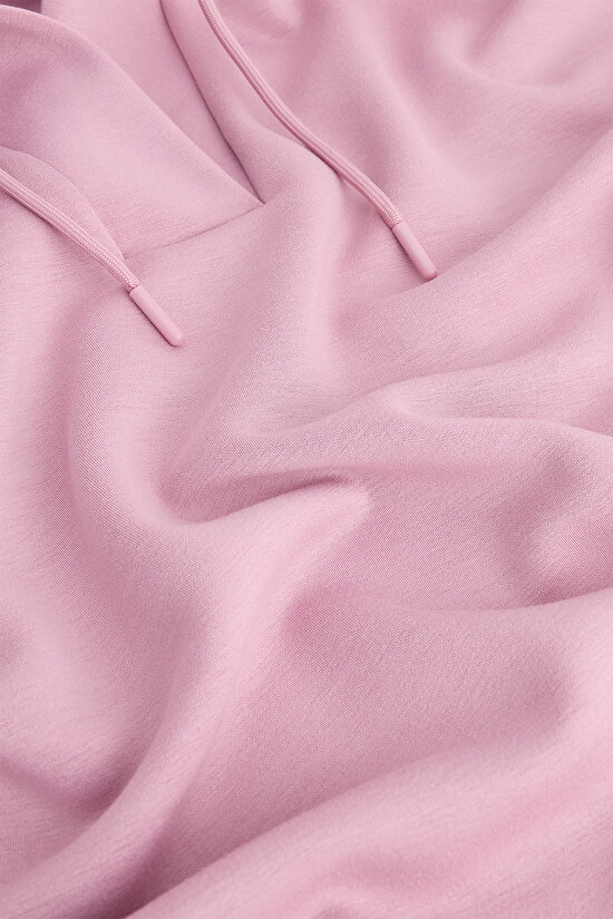 Açık Lila Silky Feel V Yaka Hoodie - 2