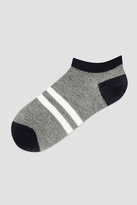 Kız Çocuk Çok Renkli Navy Stripe 3lü Liner Çorap - 4