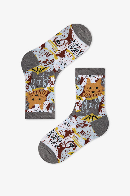 Renkli Erkek Çocuk Runner Dog 4'lü Soket Çorap - 3