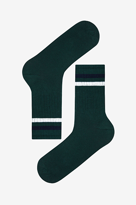 Erkek Çizgili 3lü Lacivert Soket Çorap - 4