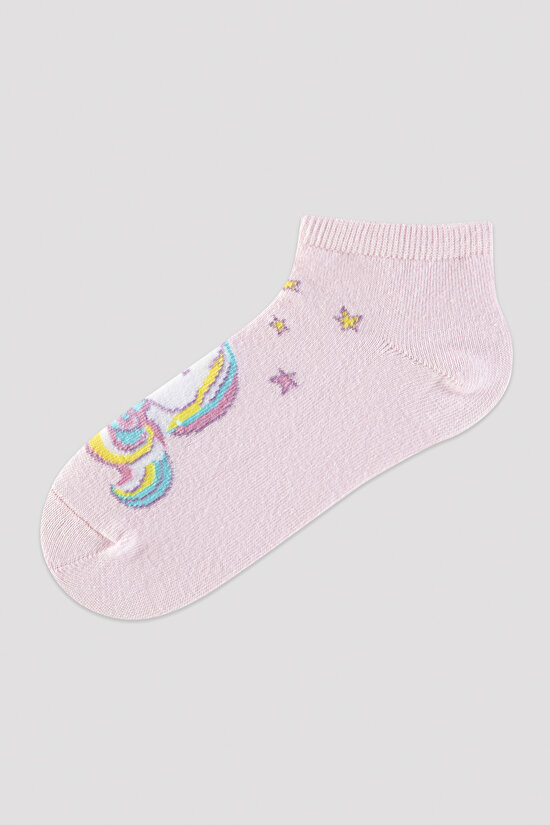 Kız Çocuk Unicorn Desenli 4lü Patik Çorap - 2