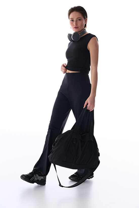 Black Compressive Waist Effect Pants - 4