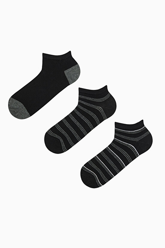 Man Stripe 3in1 Multi Colour Liner Socks - 1