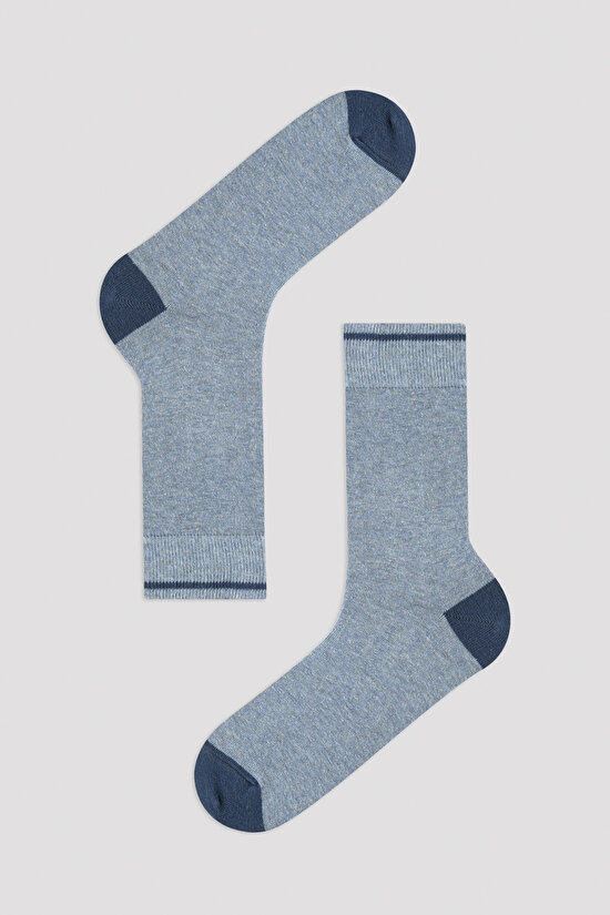 Erkek Zigzag 3lü Lacivert Soket Çorap - 3