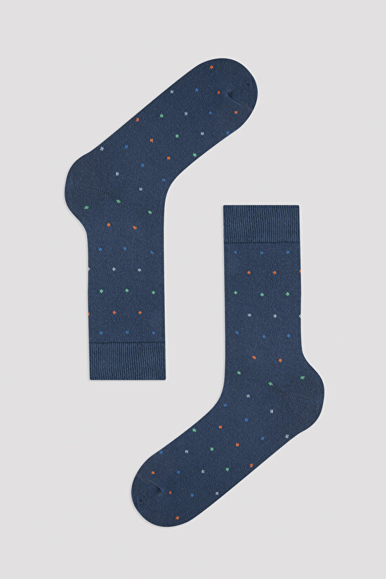 Erkek Zigzag 3lü Lacivert Soket Çorap - 4