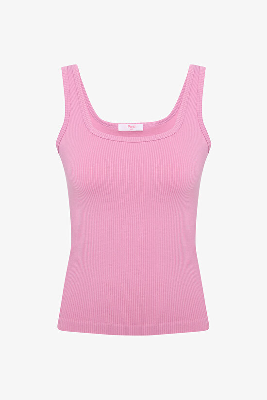 Pembe Dikişsiz Seamless Kare Yaka Üst - 7