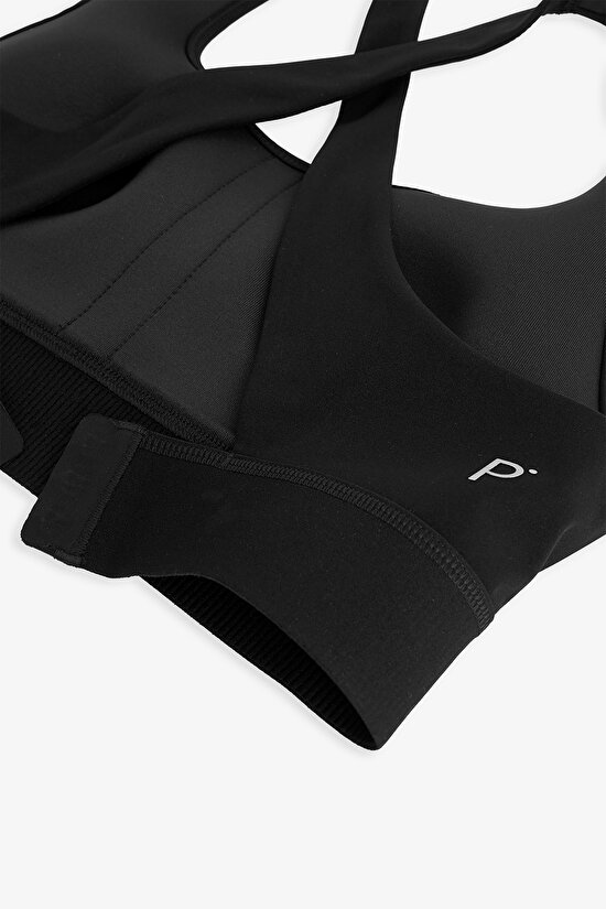 Siyah Crossline Spor Sütyeni - 3