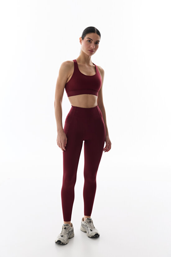 Burgundy Crossline Sports Bra - 5