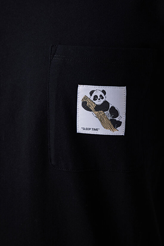 Panda Siyah Pantolon Pijama Takımı - 2