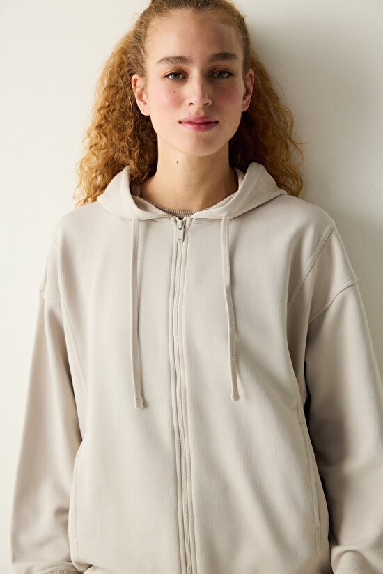 Oversize Active Stitched Stone Hoodie - 3