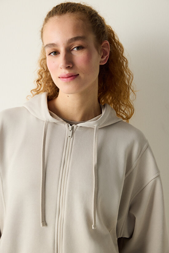 Oversize Active Stitched Stone Hoodie - 4