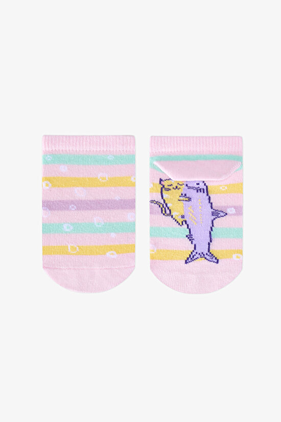 Kız Çocuk Cat Loves Sardines 4'lü Patik Çorap - 3