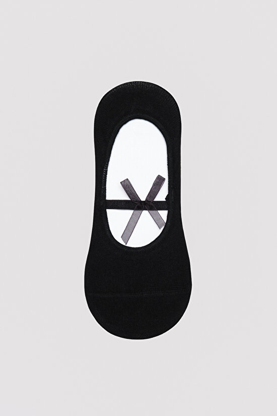 Active Bow Detailed Siyah Babet Çorabı - 2