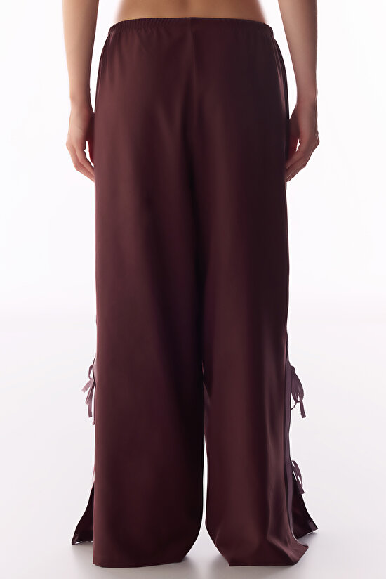 Brown Lace-Up Parachute Trousers - 3