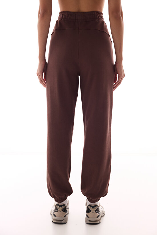 Kahverengi Curvy Stitch Jogger Pantolon - 3