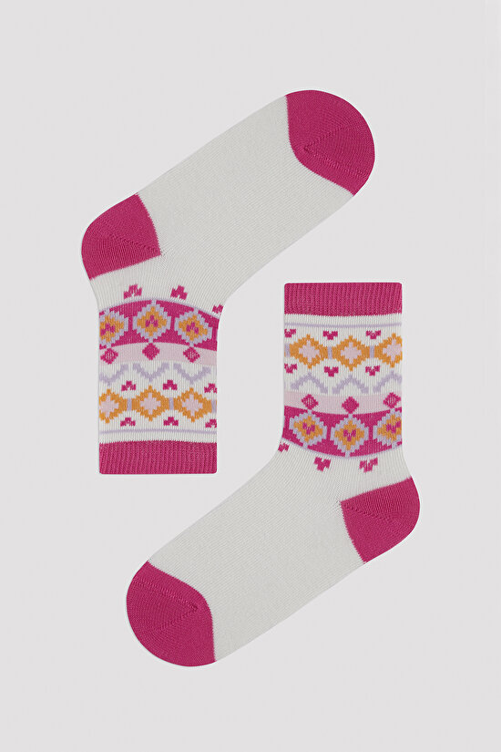 Kız Çocuk Etnic Patterns 4 lü Soket Çorap - 3