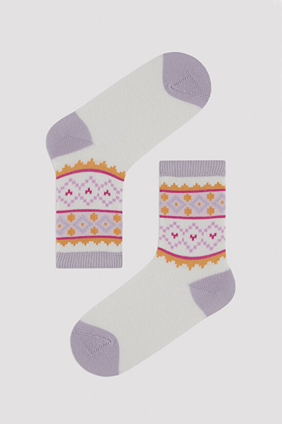 Kız Çocuk Etnic Patterns 4 lü Soket Çorap - 4