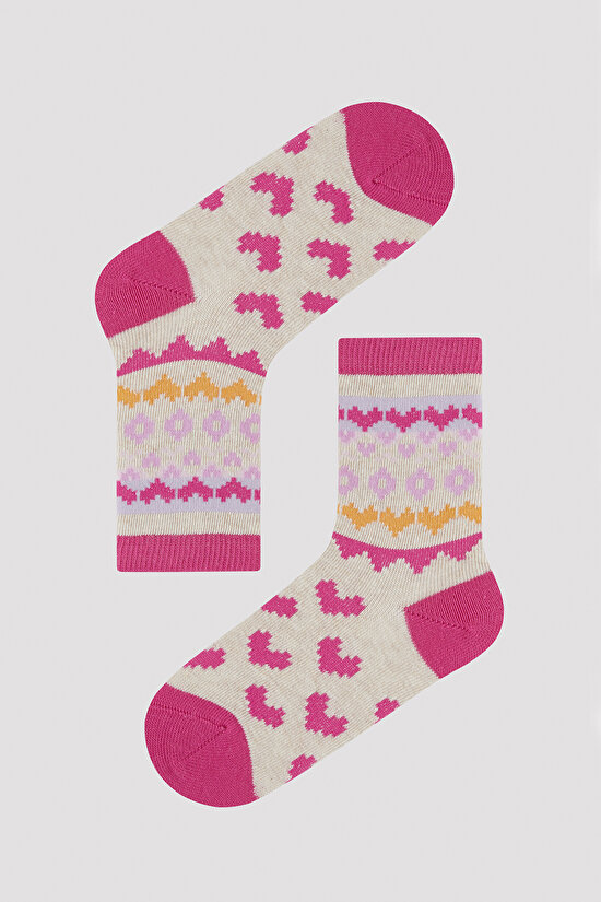 Kız Çocuk Etnic Patterns 4 lü Soket Çorap - 5