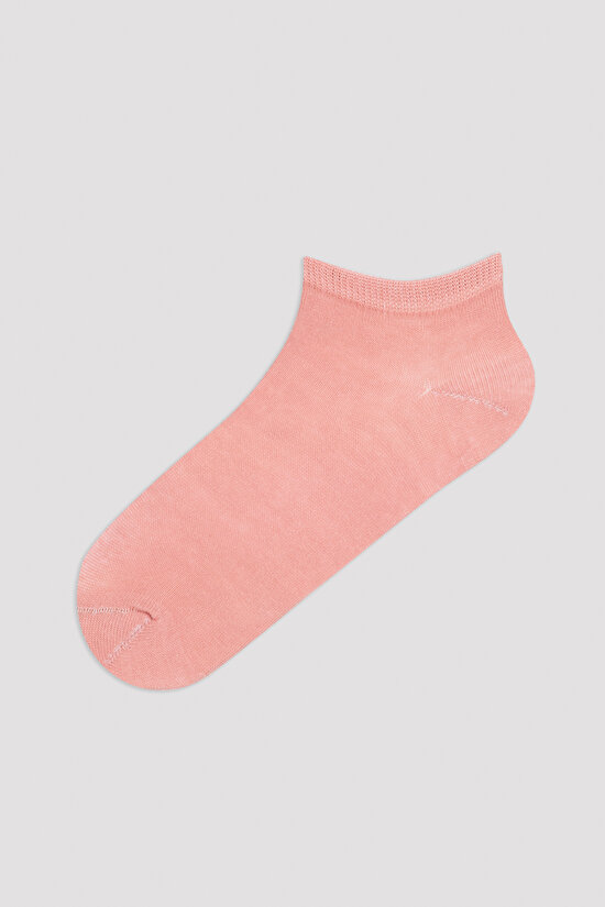 Pembe - Çok Renkli Basic 4lü Patik Çorap - 5