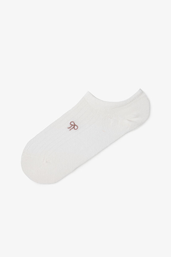 3 Pairs of Cotton Bow Embroidered Sneaker Socks - 3